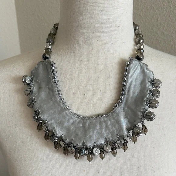 Elegant Silver and Gold Statement Necklace Chicos - Picture 3 of 9